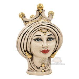 Testa h 30 madreperla antichizzato c/espressione oro femmina