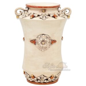 Vaso albarello h 35 c/manici plastico sofia madreperla antichizzato oro e lustri