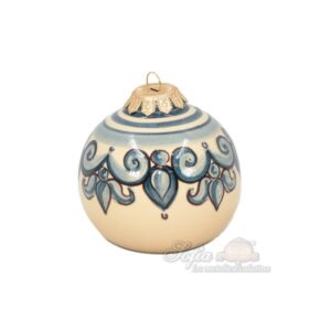 Pallina natalizia Ø 8 decoro sicily mono blu