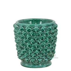 Portamestolo a pigna h 15 verde smeraldo