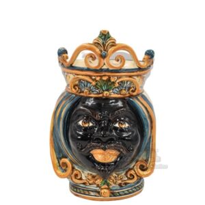 Testa h 29 tonda c/corona blu/arancio maschio moro