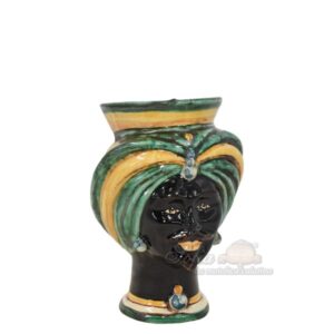 Testa h 16 corona liscia tuareg verde/arancio maschio moro - Bomboniera