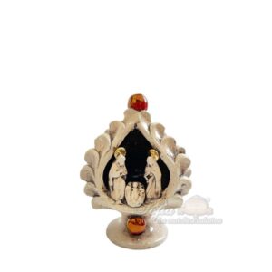 Natività a pigna h 12 madreperla oro e lustri - Bomboniera