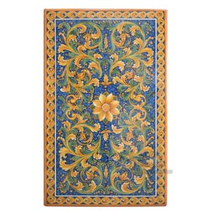 Tavolo in pietra lavica rettan. 75x115 ornato calatino (c/piede articolo 111)