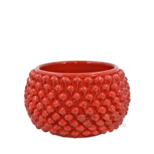 Vaso mezza pigna s/piede Ø 20 rosso fuoco