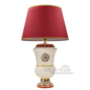 Lume a calice h 35 s/manici madreperla oro e lustri (h63 c/paralume Ø40)