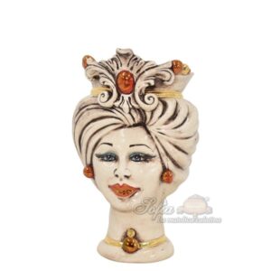 Testa h 16 tuareg madreperla antichizzato oro e lustri femmina