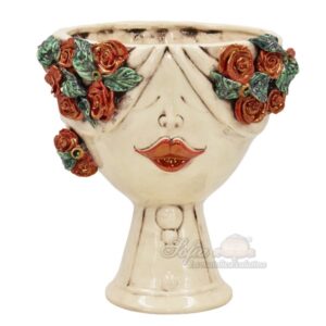 Testa h 30 zahira con rose madreperla oro e lustri femmina