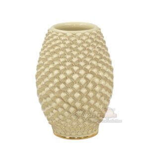 Vaso pigna botte h 25 avorio e oro