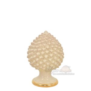 Pigna artigianale h 15 avorio e oro