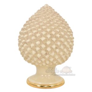 Pigna artigianale h 40 avorio e oro