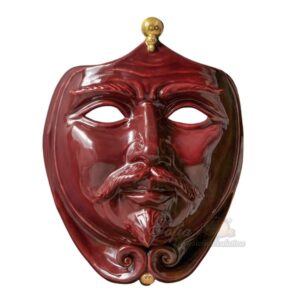 Maschera da appoggio cm 25x30 bordeaux/oro maschio