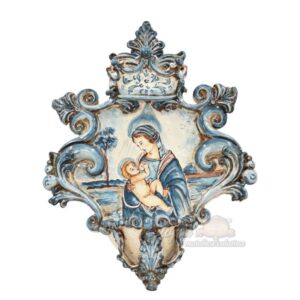 Acquasantiera grande appl 25x35 leonardo da vinci mono blu