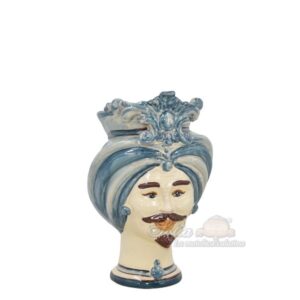 Testa h 16 tuareg mono blu maschio bianco  - Bomboniera