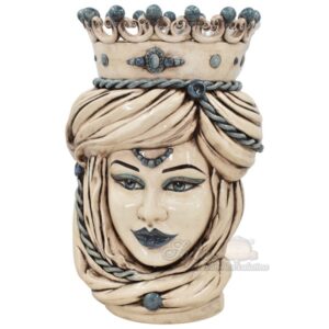 Testa h 48 tuareg con corona madreperla antichizzato mono blu femmina