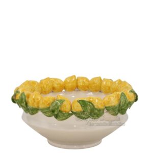 Centrotavola a fasce Ø 25 white & lemon