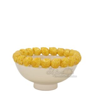 Centrotavola limoni gialli con piede basso 1°M Ø 23 white & lemon