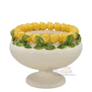 Alzata con limoni gialli e foglie Ø 23 1°M white & lemon