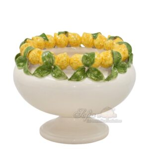 Alzata con limoni gialli e foglie Ø 33 2°M white & lemon