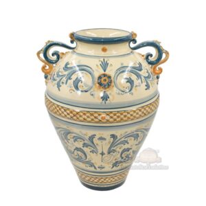 Vaso h 40 s. d’arte blu/arancio