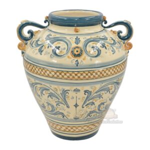 Vaso h 50 s. d'arte blu arancio