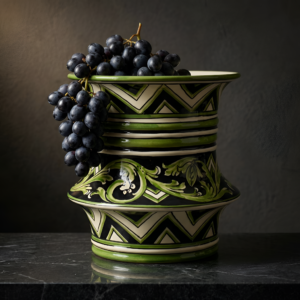 Vaso centrotavolo h 25 - Ø 23 Parigi nero/verde