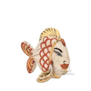 Pesce appoggio piccolo 15x15 madreperla antichizzato oro e lustri
