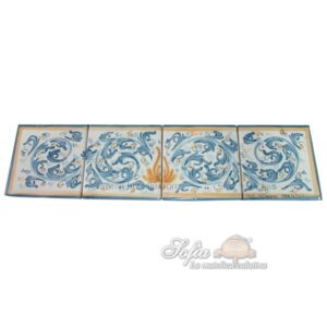 Mattonella liscia 20x20 s. d'arte blu/arancio