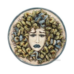 Piatto medusa Ø 45 madreperla colorato mono blu
