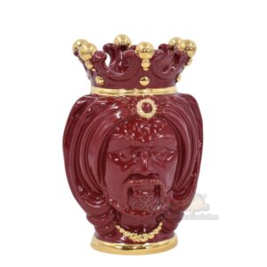 Testa h 25 turbante bordeaux/oro maschio