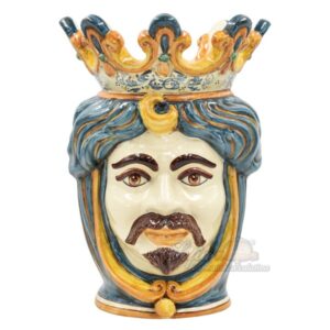 Testa h 40 liscia blu/arancio maschio bianco