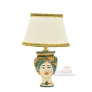 Lume a testa h 16 corona liscia tuareg verde/arancio femmina (h35 c/paralume Ø20)