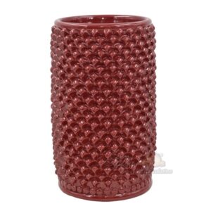 Vaso pigna cilindro h 35 bordeaux