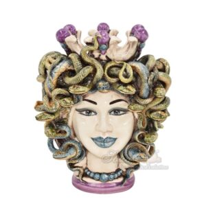 Testa h 25 turbante medusa madreperla colorato glicine