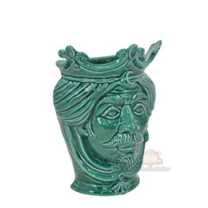 Applique a testa di moro liscia h 25 verde smeraldo maschio