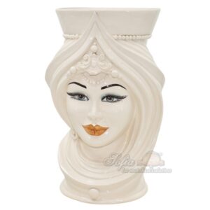 Testa h 45 turbante corona liscia c/espressione labbra arancio white & color femmina (CLP500)