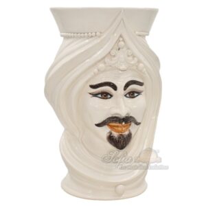 Testa h 45 turbante corona liscia c/espressione labbra arancio white & color maschio bianco (CLP500)