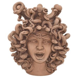 Testa h 38 medusa terracotta antichizzata