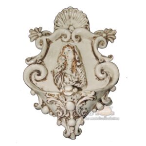 Acquasantiera piccola appl 15x25 madonna in rilievo avorio