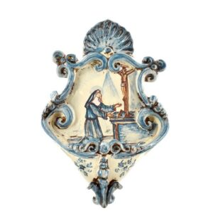 Acquasantiera piccola appl 15x25 santa rita mono blu