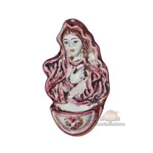 Acquasantiera piccola madonna 1° M h 11 mono bordeaux - Bomboniera