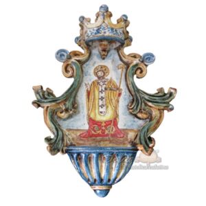 Acquasantiera media appl 19x30 san nicola di bari tricolore