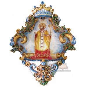 Acquasantiera maxi appl 35x45 san nicola di bari tricolore
