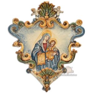 Acquasantiera new appl 28x33 madonna della lettera tricolore