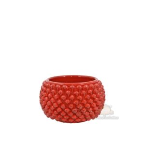 Vaso mezza pigna s/piede Ø 10 rosso fuoco - Bomboniera