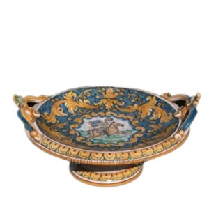 Alzata Ø 40 ornato fondo blu c/cavaliere