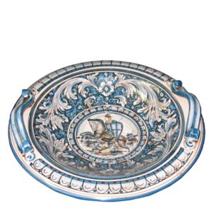 Centrotavola Ø 40 ornato mono blu c/cavaliere