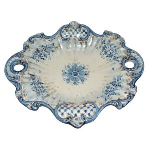 Centrotavola barocco 1° M 29x26 s. d'arte mono blu