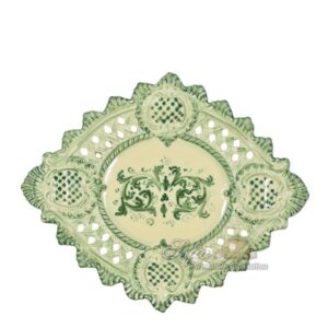 Centrotavola traforato 1° M 36x30 s. d'arte mono verde