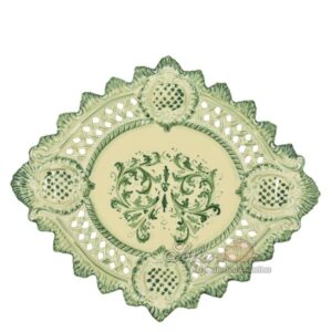Centrotavola traforato 2° M 42x30 s. d'arte mono verde
